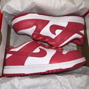 Girl's Toddler Nike Dunk Low White/Pink Rose